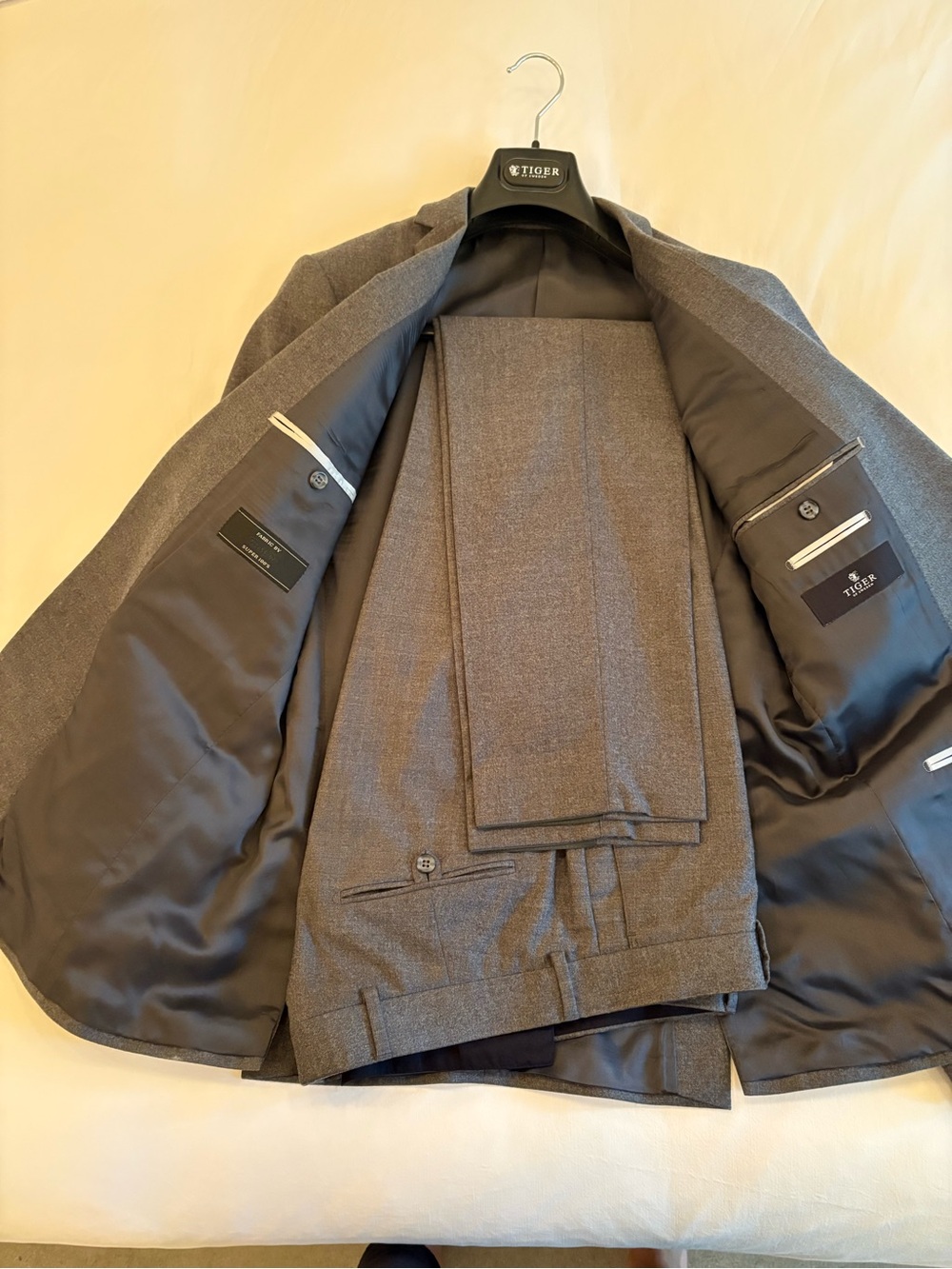 Tiger of Sweden Gray Two-Piece Flannel Suit - Tailored Jacket & Trousers